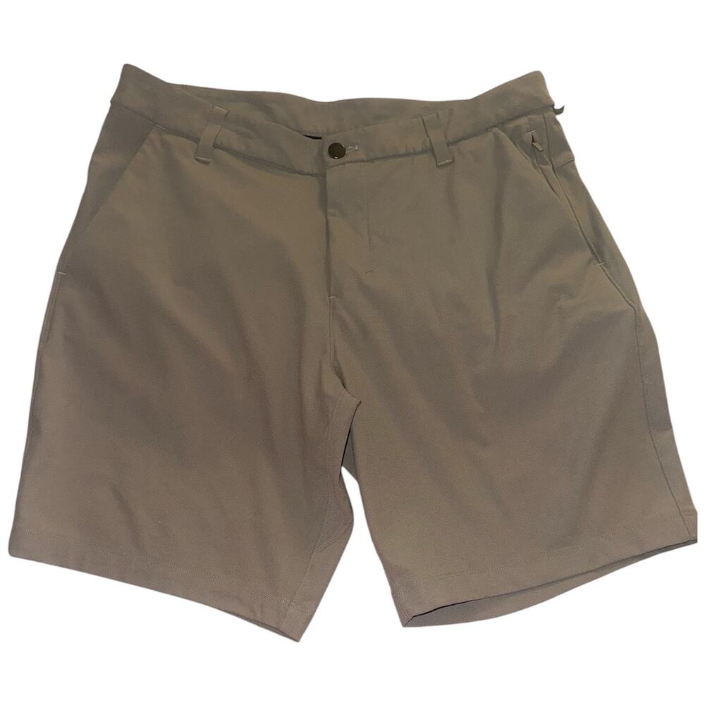 Lululemon Commission Shorts Men’s 33 Taupe Warpstreme Golf Casual 9” Inseam